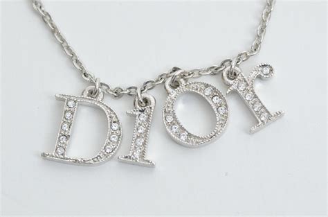 dior necklace with dior letters|christian Dior letters necklace.